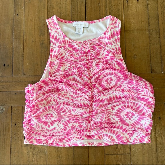 House Of Harlow Revolve Pink Floral Tie Dye Mesh Skirt And Top Barbiecore Large - Picture 2 of 13